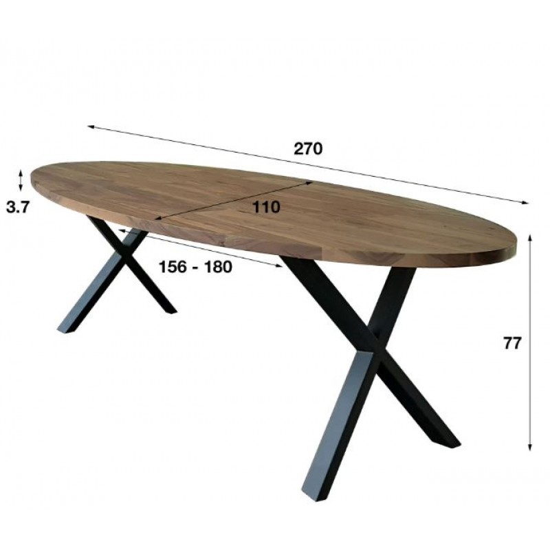 ZI Daytona Dining Table 270cm Dark Grey